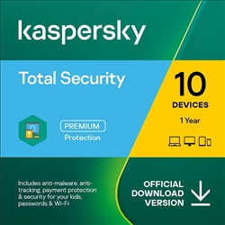 Kaspersky Total Security 2024 10 Devices 1 Year Antivirus, Secure VPN and Password Manager PC/Mac/Android Download