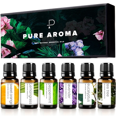 Essential Oils by PURE AROMA 100% Pure Therapeutic Grade Oils kit - 6 of 10ml