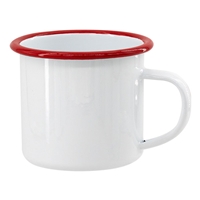 12 oz. White Camper Mug with Red Lip