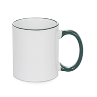 11 oz Rim & Handle Colored Mug - Green