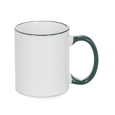 11 oz Rim & Handle Colored Mug - Green