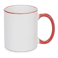 11 oz Rim & Handle Colored Mug - Red - ORCA