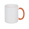 11 oz Rim & Handle Colored Mug - Orange