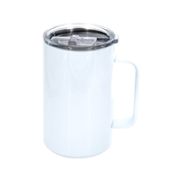 14 oz. Laserable Stainless Steel Travel Mug with Handle - LZR