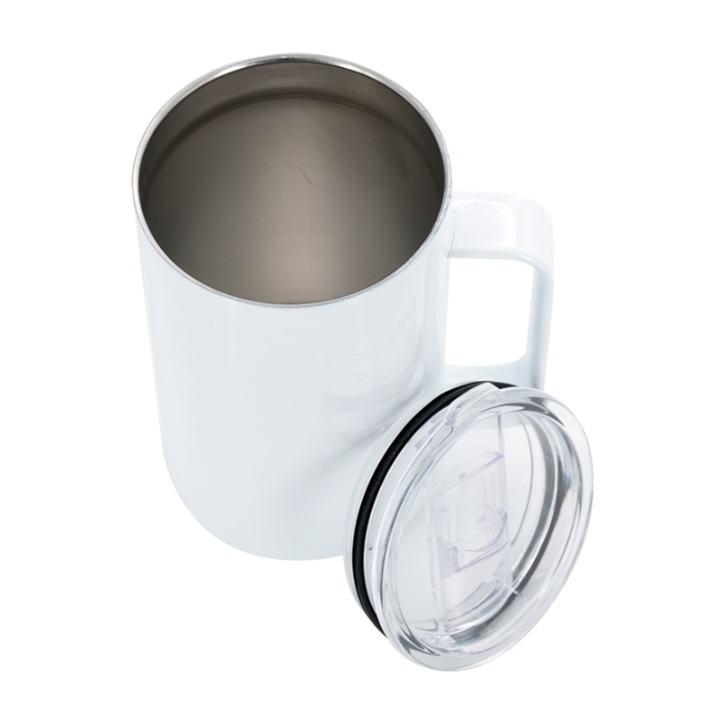 10 oz. Orca Stainless Steel Coffee Mug - White