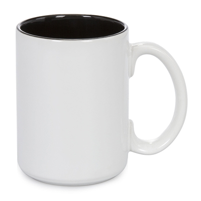 15 oz Two Tone Colored Mug - Black