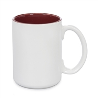 15 oz Two Tone Colored Mug - Maroon