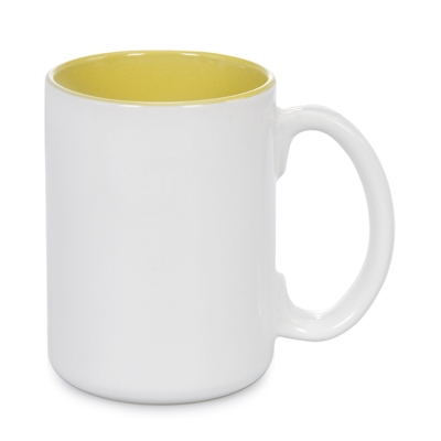 15 oz Two Tone Colored Mug - Yellow