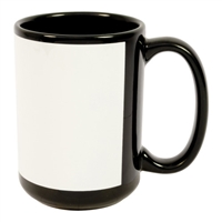 Black Mug 15oz  - White Patch - Orca