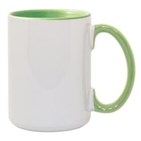 15 oz. Inner/Handle Light Green Orca Mugs