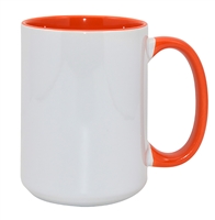 15 oz. Ceramic Mug Inner/Handle - Orange - Orca
