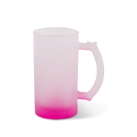 16 oz Glass Beer Stein - Frosted - Gradient Pink -  ORCA