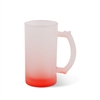 16 oz Glass Beer Stein - Frosted - Gradient Red