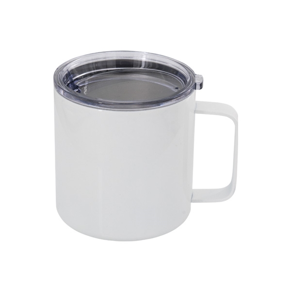 15 oz. Orca Stainless Steel Coffee Mug - White