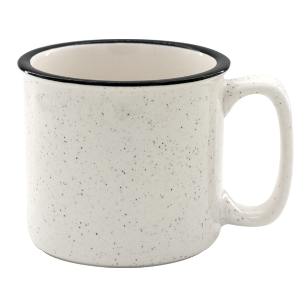 18 oz. Speckled Ceramic Camper Mug with Black Lip