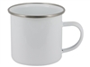 18 oz. White Enamel Camper Mug with Silver Lip