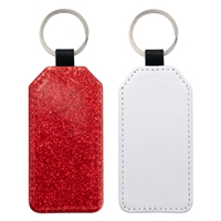 Fashion Sparkle Keychain - Red Rectangle (PU)