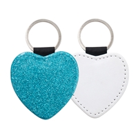 Fashion Sparkle Keychain - Blue Heart (PU)