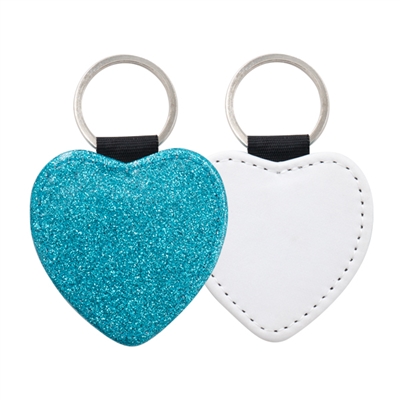Fashion Sparkle Keychain - Blue Heart (PU)