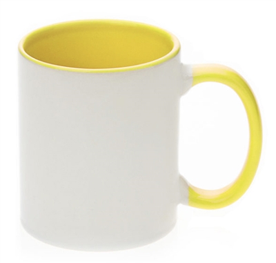 11 oz. Inner/Handle Yellow Orca Mugs