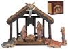 7-Piece Nativity Set with Wood Stable - Free Shipping