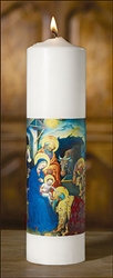 4 Pack - 12" Christmas Christ Candles