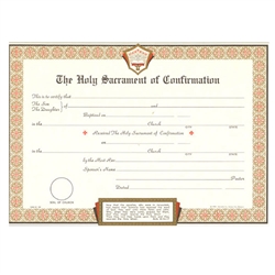 Confirmation Certificate Parchment