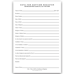 Baptism Data Form