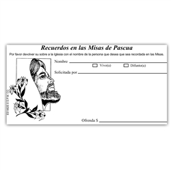 Spanish Easter Mass Remembrance offering Envelope