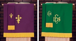 Pulpit Scarf W/IHS: Prp/Grn