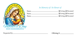Mother's Day Mass Remembrance Envelope
