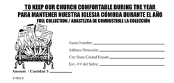 Church Fuel Collection Envelope