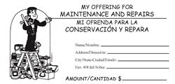 Church Maintenance and repairs Collection Envelope