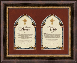 Pastor and Pastor's Wife frame Wall Art Christian Verses - 17" x 14"