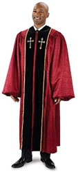 Pulpit Robe: Burgundy Jacquard