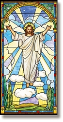 Stained Glass Risen Christ Banner