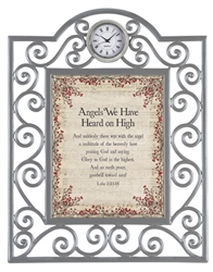 Angels We Have Heard on High Heartfelt Timeless Treasures Framed Table Clocks Metal frame - 7 X 9