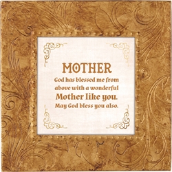 Mother Touch of Vintage Gold frame Tabletop Christian Verses - 7 x 7