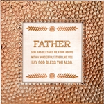 Father Touch of Vintage Copper frame Tabletop Christian Verses - 7 x 7