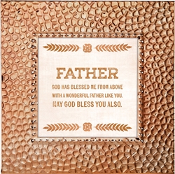 Father Touch of Vintage Copper frame Tabletop Christian Verses - 7 x 7