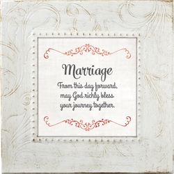Marriage Touch of Vintage White frame Tabletop Christian Verses - 7 x 7