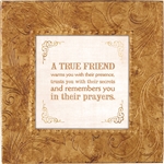 True Friend Touch of Vintage Gold frame Tabletop Christian Verses - 7 x 7