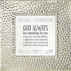God Always Touch of Vintage Silver frame Tabletop Christian Verses - 7 x 7