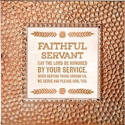 Faithful Servant Touch of Vintage Copper frame Tabletop Christian Verses - 7 x 7