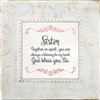 Sister Touch of Vintage White frame Tabletop Christian Verses - 7 x 7