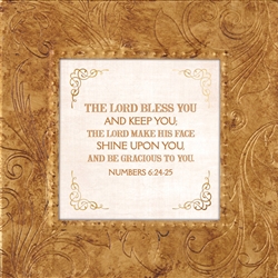 Numbers 6:24-25 Touch of Vintage Gold frame Tabletop Christian Verses - 7 x 7