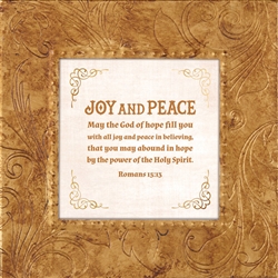 Romans 15:13 Touch of Vintage Gold frame Tabletop Christian Verses - 7 x 7