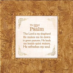 Psalm 23:1-3 Touch of Vintage Gold frame Tabletop Christian Verses - 7 x 7