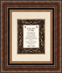 Pastor & Pastor's Wife frame Wall Art Christian Verses - 16 x 19