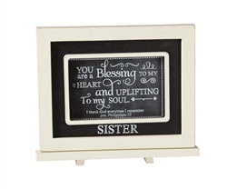 Sister Chalkboard Messages frame Tabletop Christian Verses - 9 x 7